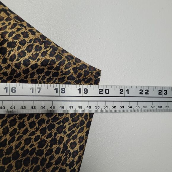Cheetah satin feel retro old Hollywood party mini slip dress size large - Picture 4 of 5